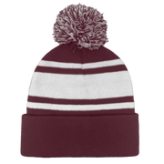B1900 Headwear24 Cuffed Knitted Pom Pom Beanie