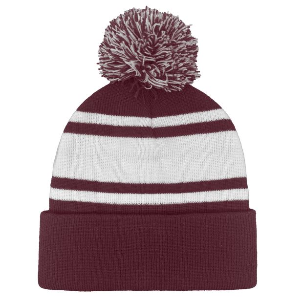 B1900 Headwear24 Cuffed Knitted Pom Pom Beanie