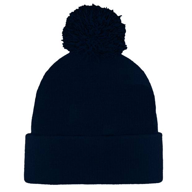 B1900 Headwear24 Cuffed Knitted Pom Pom Beanie