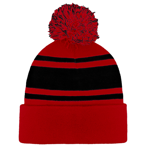 B1900 Headwear24 Cuffed Knitted Pom Pom Beanie