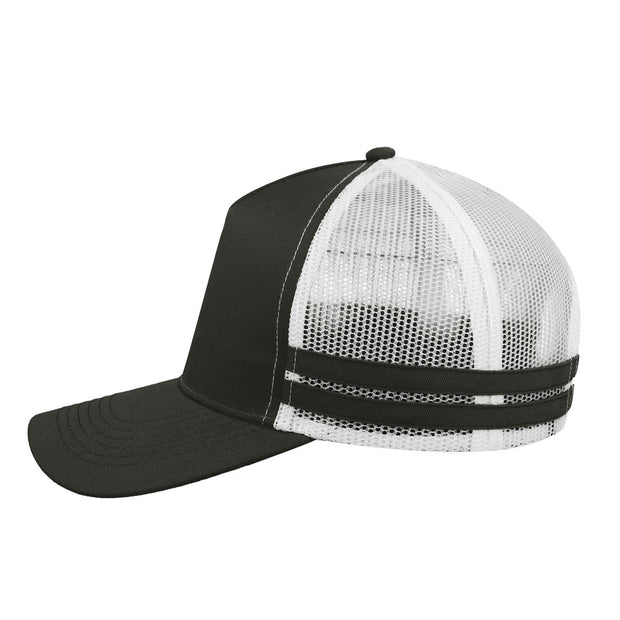 F24503 Headwear24 Striped Trucker Cap