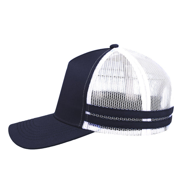 F24503 Headwear24 Striped Trucker Cap