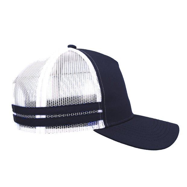F24503 Headwear24 Striped Trucker Cap