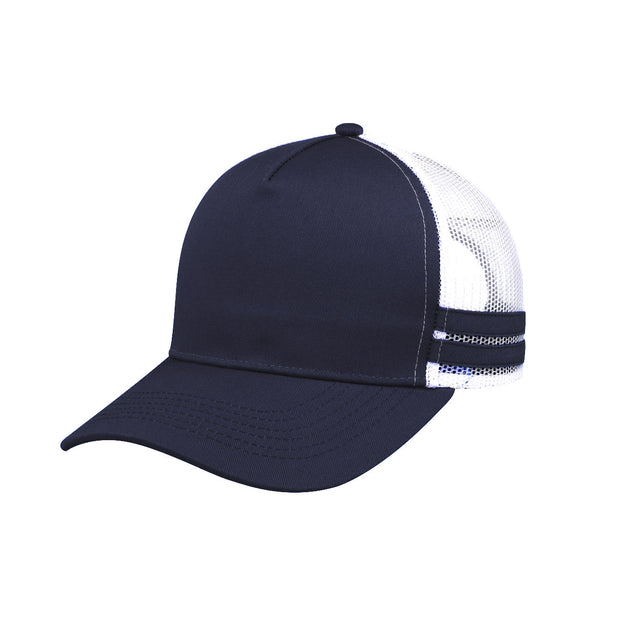 F24503 Headwear24 Striped Trucker Cap