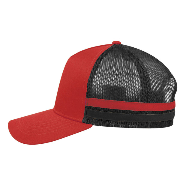 F24503 Headwear24 Striped Trucker Cap