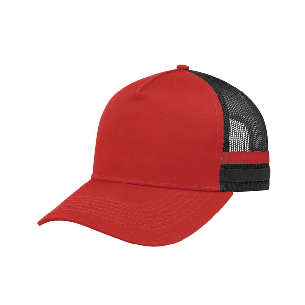 F24503 Headwear24 Striped Trucker Cap