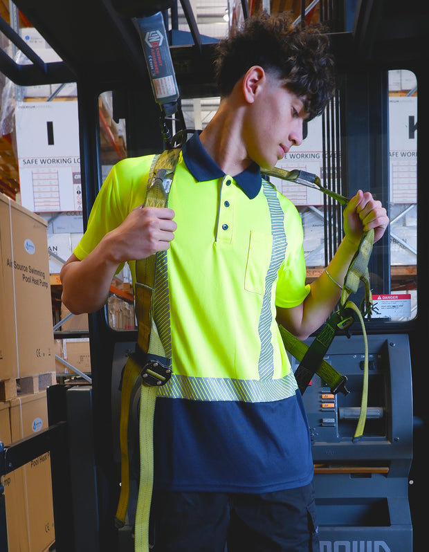 R485X Workguard <b>Recycled</b> Hi Vis Short Sleeve Day/Night Polo