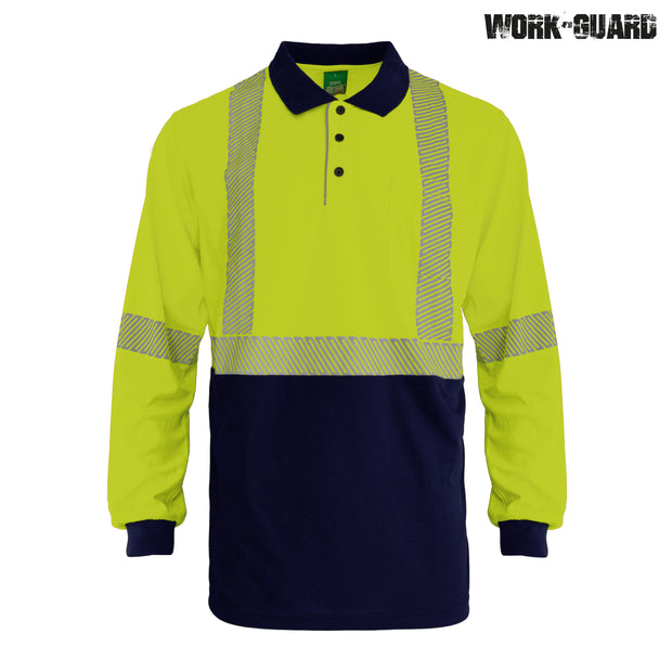 R486X Workguard <b>Recycled</b> Hi Vis Long Sleeve Day/Night Polo